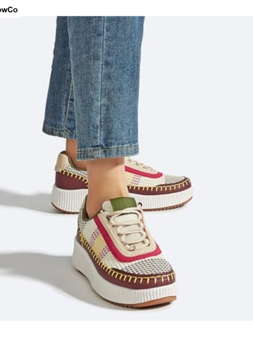 Woven Platform Sneakers Chunky Tennis Shoes Anti-Slip - Picture 6 of 6